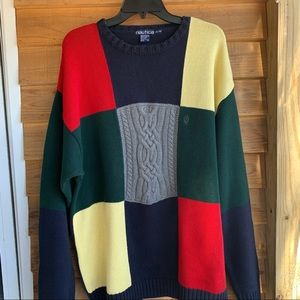 VTG Nautica Cotton Color Block Sweater